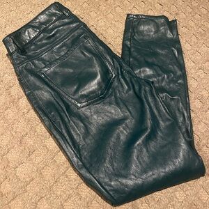 EXPRESS sz4 green faux leather jeans/leggings
